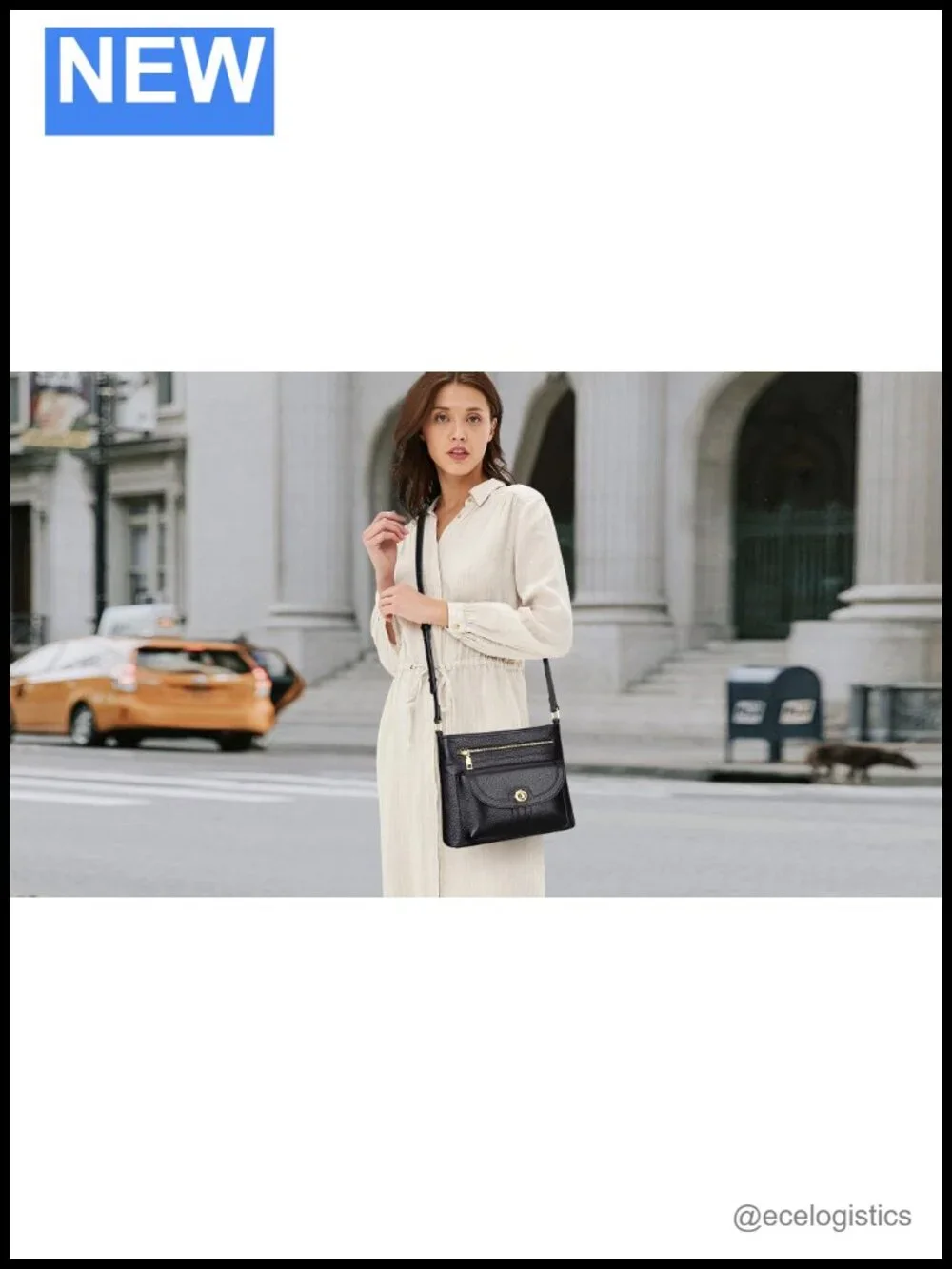 Genuine Leather Crossbody Bag for Women Square Trendy Purse